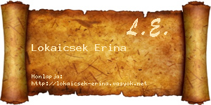 Lokaicsek Erina névjegykártya
